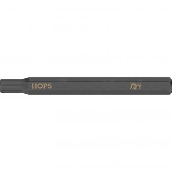 Wera Bit 840 S Hex‑Plus 5,0×70 mm (1/4 pouce) – L.70 mm (Par 5)