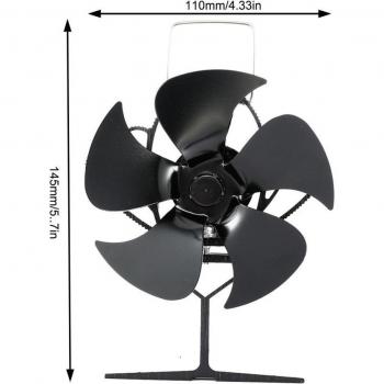 Ecofan Ventilador para Estufa de Leña, 5 Aspas, Distribución Eficiente del Calor