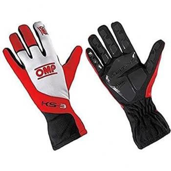 OMP KS-3 Large Kart Gloves Black/Red