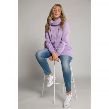 Felpa Raglan Viola con Collo Alto, Donna, Taglia 72/74, Cotone/Poliestere
