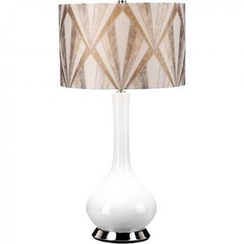 Elstead Milo Table Lamp, Nickel-White/Silver