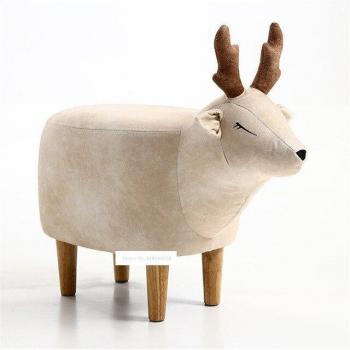 Solid Wood Children's Stool with Cushion