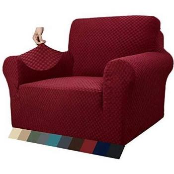 MAXIJIN Jacquard Armchair Cover, Super Stretch Non Slip Chair Slipcover with Arms, Pet Friendly 1-Piece Elastic Sofa Protector
