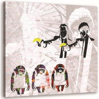 Cuadro Banksy Pulp Fiction 30x30 Color Gris