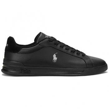 Ralph Lauren Baskets Plat Heritage Court II Cuir Noir 41