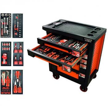 Fischer Darex Servante atelier 6 tiroirs, 96 outils, 6 modules