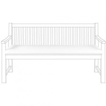 Beliani coussin de banc blanc 152x54 cm en polyester rembourré en mousse