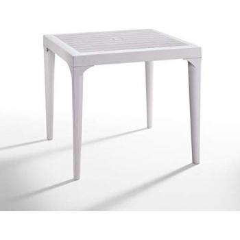 Table de patio Malmö 80x80 cm en résine blanche