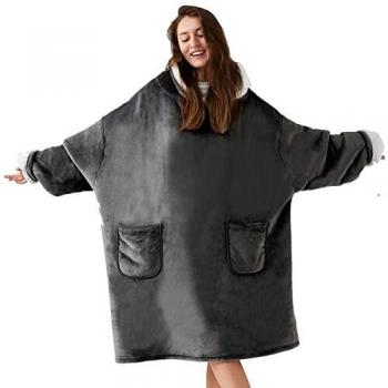 EHEYCIGA Oversized Sherpa Fleece Hoodie Blanket