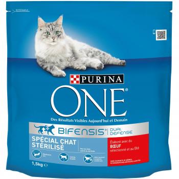 Purina One Spécial Stérilisé Chat Bœuf Blé 6 x 1,5 kg