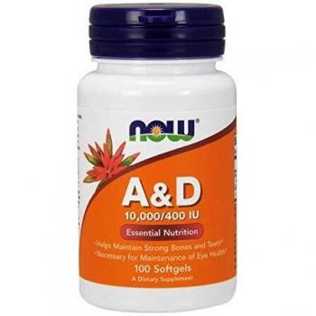 A-D, 10 000/400 UI, 100 capsules – Now Foods Nutrition