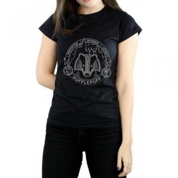 T-shirt Noir Hufflepuff pour Femmes Harry Potter