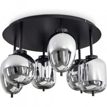Hofstein Deckenlampe »Ambrogio« Rauchglas-Elemente