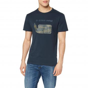 G-STAR RAW Graphic 07 T-shirt Homme Col Rond Manches Courtes Bleu