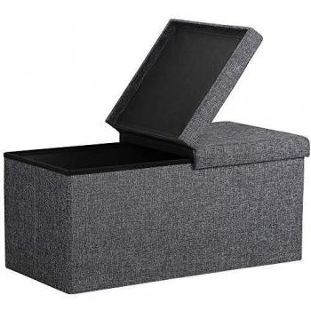 Coffre de rangement pliable gris foncé 100L