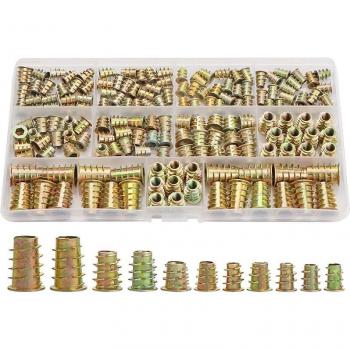 Wood Screw Insert Nut Set (M4/M5/M6/M8, 165 PCS)