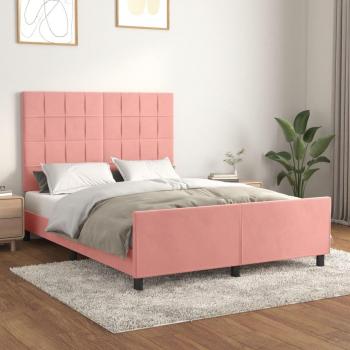 Estructura cama con cabecero terciopelo rosa 140x190 (Vidaxl Rosa)