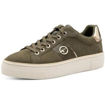 Tamaris Sneaker 855 mit glänzendem Kontrastbesatz – Grün Olive