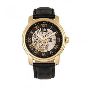 Kahn Automatic Skeleton Leather-Band Watch