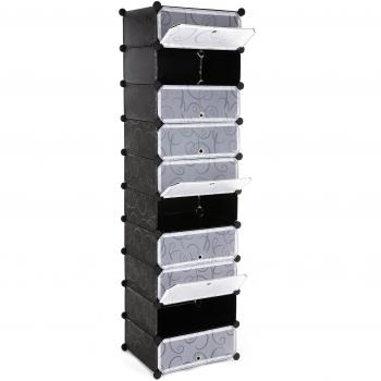 Armadio scarpiera Songmics LPC10H, 10 ripiani, 48 x 173 x 36 cm, nero