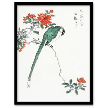 Pomegranate & Long‑Tailed Tit A4 Art Print – Kashu Collection