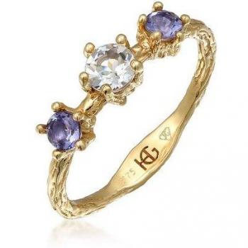 Glory Haze Ring – Topas Lolite, klassisch 375, Gelbgold, 56 mm Damenmodell
