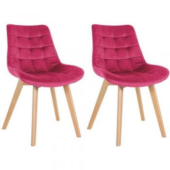 Set 2× Sillas Brook, Terciopelo Rojo