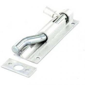 75mm Aluminum Neck Door Bolt, 1 Inch Wide, Silver Finish