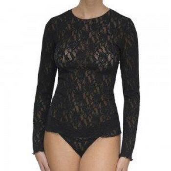Hanky Panky Signature Black Lace Long Sleeve Top