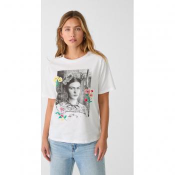 Embroidered Frida Kahlo White Tee