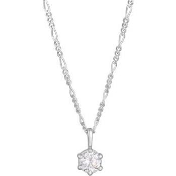 KUZZOI Zirkonia Solitär Halskette für Herren 925 Silber 50 cm