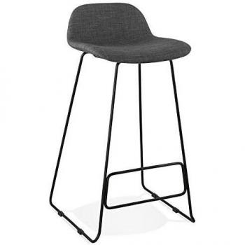 Tabouret 'MOSKOW' noir design industriel avec pieds en métal noir
