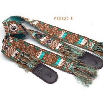 Ceinture pour guitare acoustique ballade, tissage indien, couleur sombre