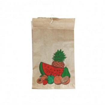 Bolsa de Papel Kraft para Frutas 14x9x25cm até 1Kg com Cordel