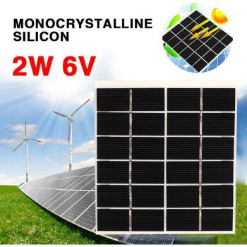 Equipo Solar Portátil 6V 2W Monocristalino con 22% Eficiencia