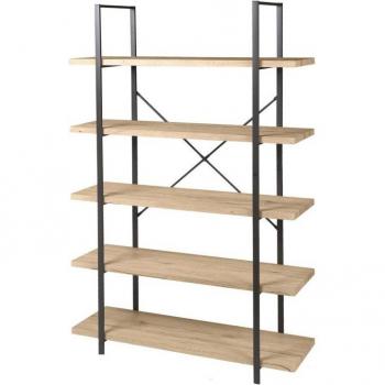 Bibliothèque 5 étagères vintage en bois et métal