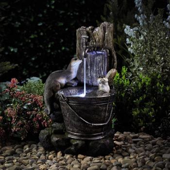 Delightful Otters Water Bucket Feature