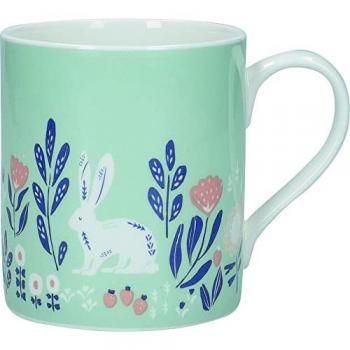 Woodcut Rabbit Fine Bone China Can Mug Set