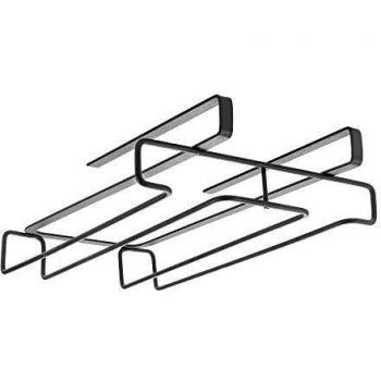 Metaltex Modern Glass Storage Rack, Black