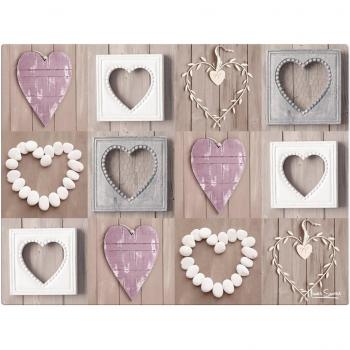 Purple Pebble Heart Glass Worktop Saver – Howard Shooter (30x40mm)