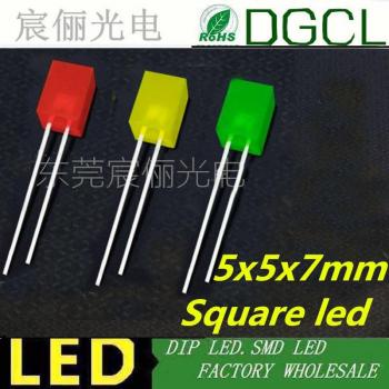 LED indicateur plat submersible 5 x 5 × 7 mm multicolore rouge/vert/jamais/bleu (CE et RoHS)