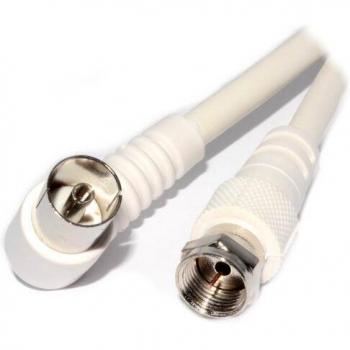 Male F-Connector to Female Right Angle RF Adapter 1m
