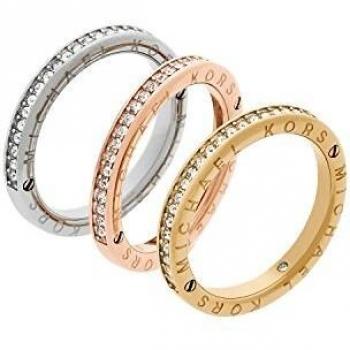Michael Kors Anillo de Mujer con Acero Inoxidable + Vidrio – 17 mm