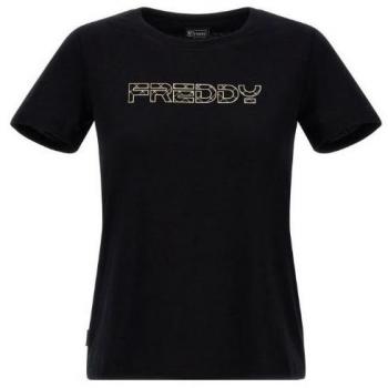 T-Shirt Basic Cotton Evolution con Scritta Nera Donna