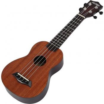 ALOHA Ukelele Soprano 21 para principiantes, 4 cuerdas, madera de sapele y cuello de caoba