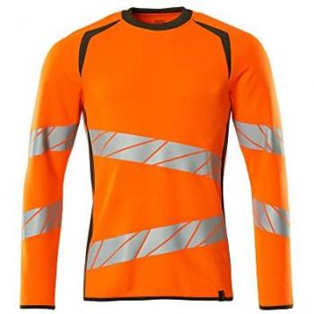 Mascot AccelSafe High‑Visibility Pullover – Orange/Moss Green, M Size