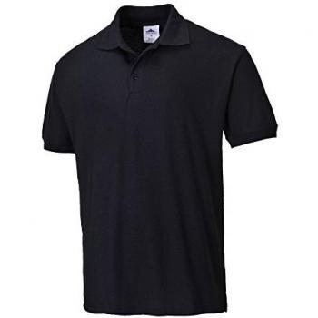 Portwest B210BLKMED Polo à col côtelé en polyester et coton Noir Taille M