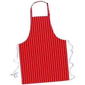 Portwest Butchers Apron Red with White Stripes