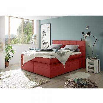 Boxspringbett TEREZIN-09, 180x200 cm, mit Bettkasten, Härtegrad H2, in berry