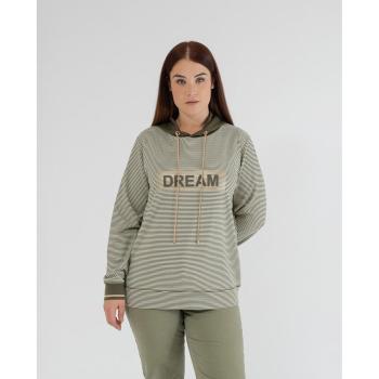 Sudadera “Rayas de Hojas” con capucha y acabados contrastes